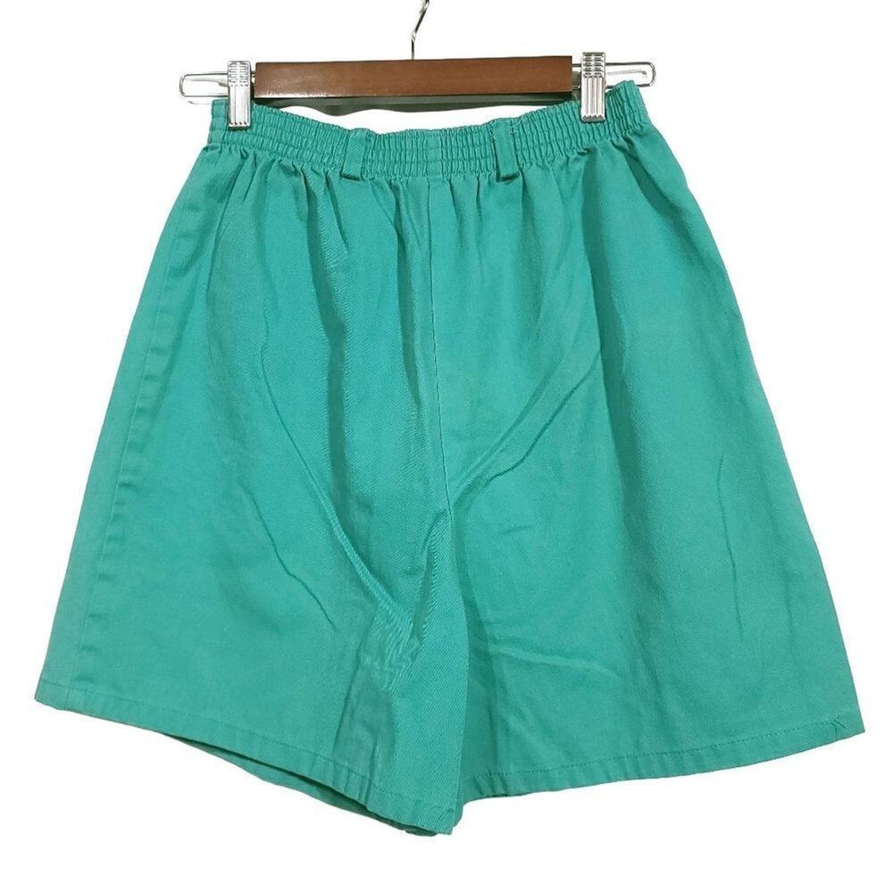 Vintage Girl Scout Juniors Shorts Size 18 High Rise Green Uniform Elastic Usa